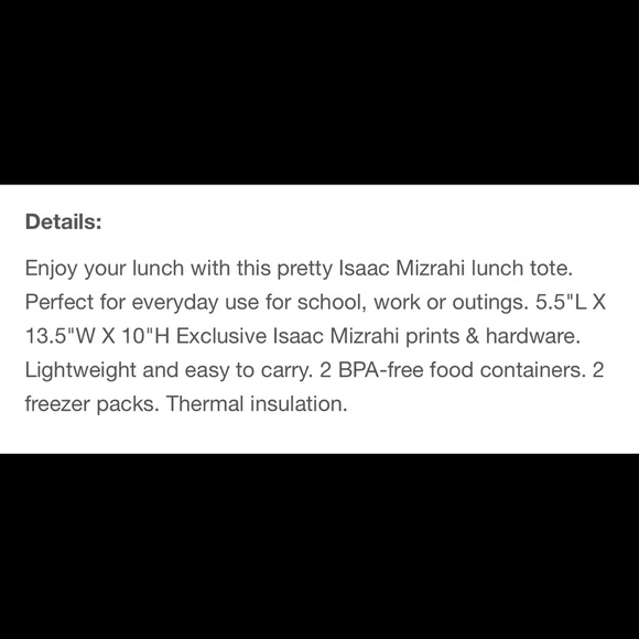 NWT Isaac Mizrahi Large Lunch Tote - Picture 5 of 7